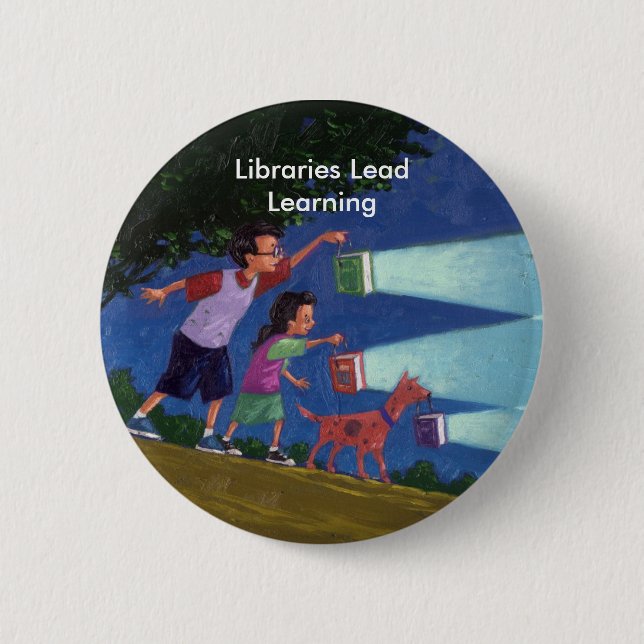 Cepeda medium res, Libraries Lead Learning 2 Inch Round Button (Front)