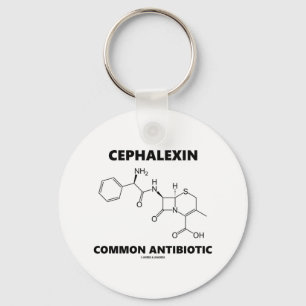 Cephalexin Common Antibiotic (Chemical Molecule) Keychain