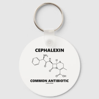 Cephalexin Common Antibiotic (Chemical Molecule) Keychain