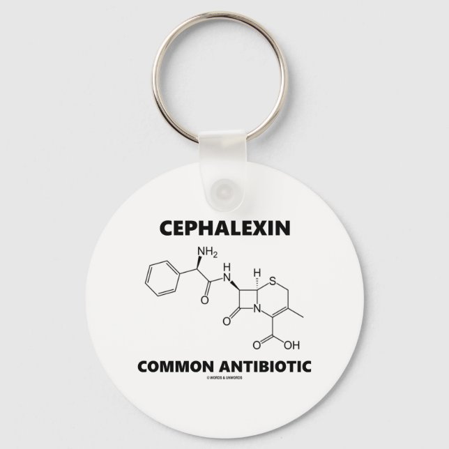 Cephalexin Common Antibiotic (Chemical Molecule) Keychain (Front)