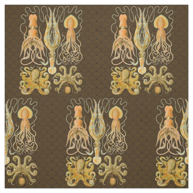 Cephalopod Octopus Squid Marine Nature Fabric (Swatch)