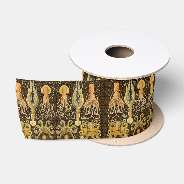 Cephalopod Octopus Squid Marine Nature Satin Ribbon (Spool)