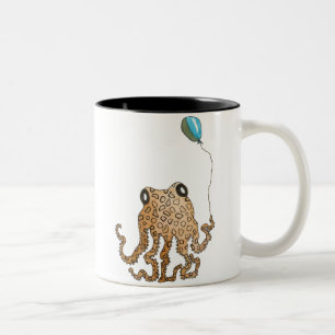 Cephalopod with Balloon Two-Tone Coffee Mug
