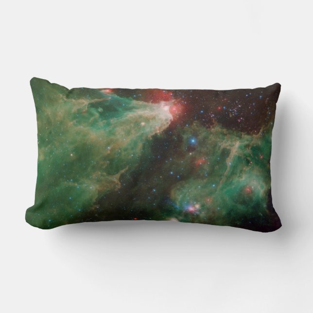 Cepheus B and C Green Nebula Lumbar Pillow (Front)
