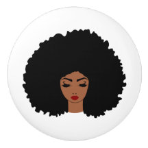Ceramic Afro Door Knob