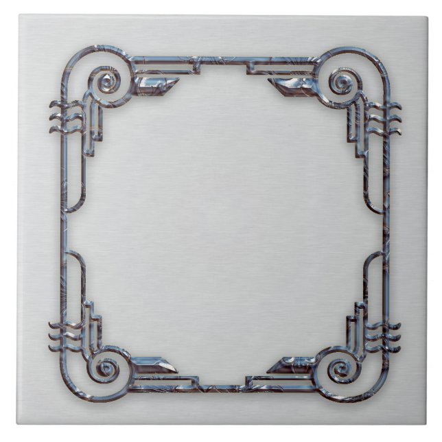 Ceramic Art Deco Frame Tile. Tile (Front)