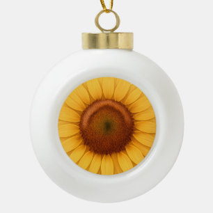 Ceramic Ball Christmas Ornament - Sunflower
