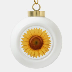 Ceramic Ball Ornament - Sunflower