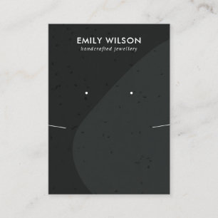 CERAMIC BLACK GREY WAVE NECKLACE EARRING DISPLAY BUSINESS CARD