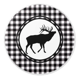 Ceramic Black Plaid Knob