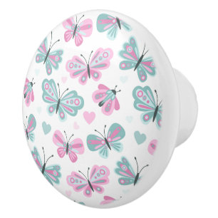 Ceramic Cabinet Knob-Butterflies Ceramic Knob