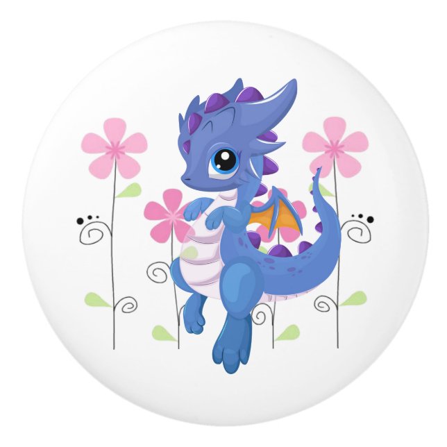 Ceramic Cabinet Knob-Dragon Ceramic Knob (Front)
