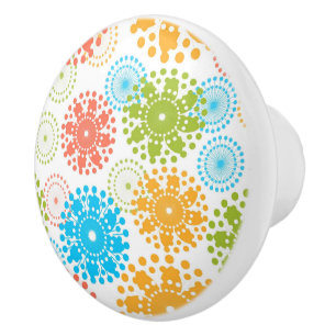 Ceramic Cabinet Knob-Mod Flowers Knob
