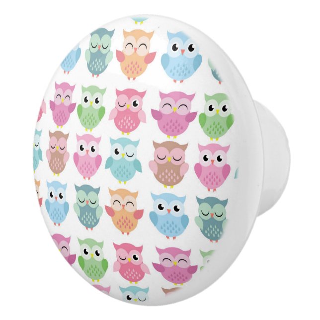 Ceramic Cabinet Knob-Owls Ceramic Knob (Right)