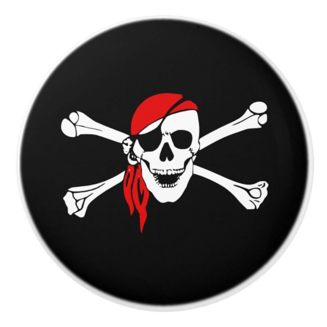 Ceramic Cabinet Knob-Pirate Ceramic Knob (Front)