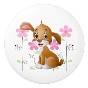 Ceramic Cabinet Knob-Puppy Dog Ceramic Knob