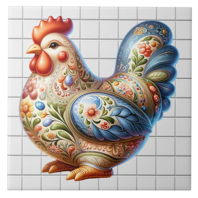 Ceramic Chicken  Tile (Front)