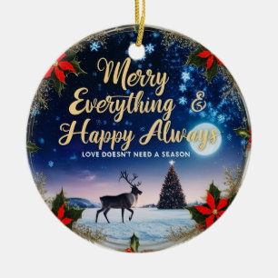 Ceramic Circle Ornament – Starry Night Holiday