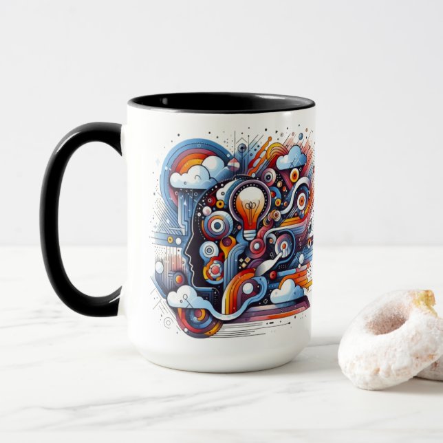Ceramic coffee cup - Gift Idea (With Donut)