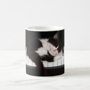 Ceramic Coffee Mug-Piano Kitten Mug