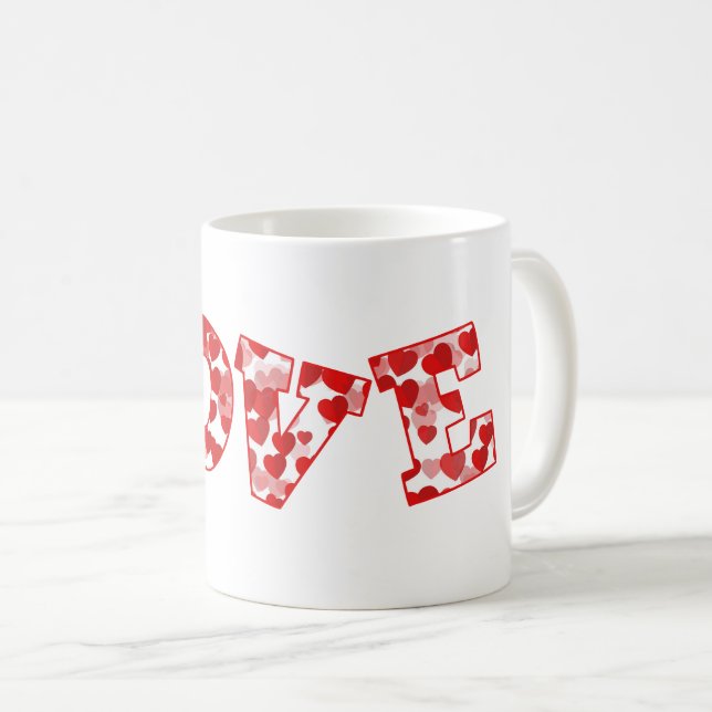 Ceramic Coffee Mug-Valentine Hearts Coffee Mug (Front Right)