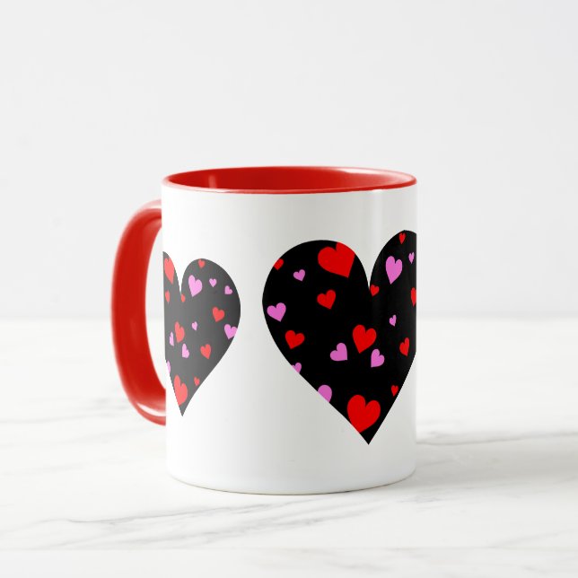 Ceramic Coffee Mug-Valentine Hearts Mug (Front Left)