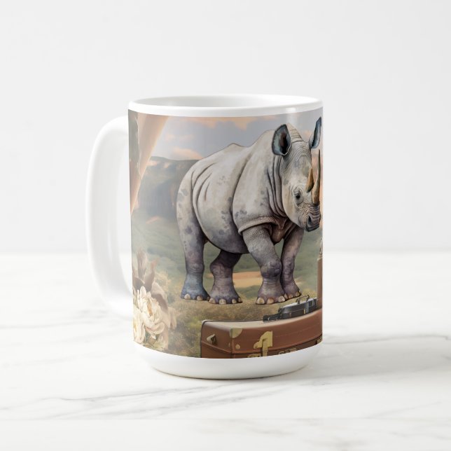Ceramic Coffee Mug Vintage Safari (Front Left)