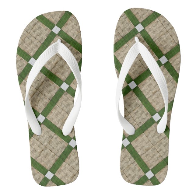 Ceramic Concrete Diagonal Tiles Mediterranean Flip Flops (Footbed)