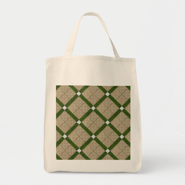 Ceramic Concrete Diagonal Tiles Mediterranean Tote Bag (Front)
