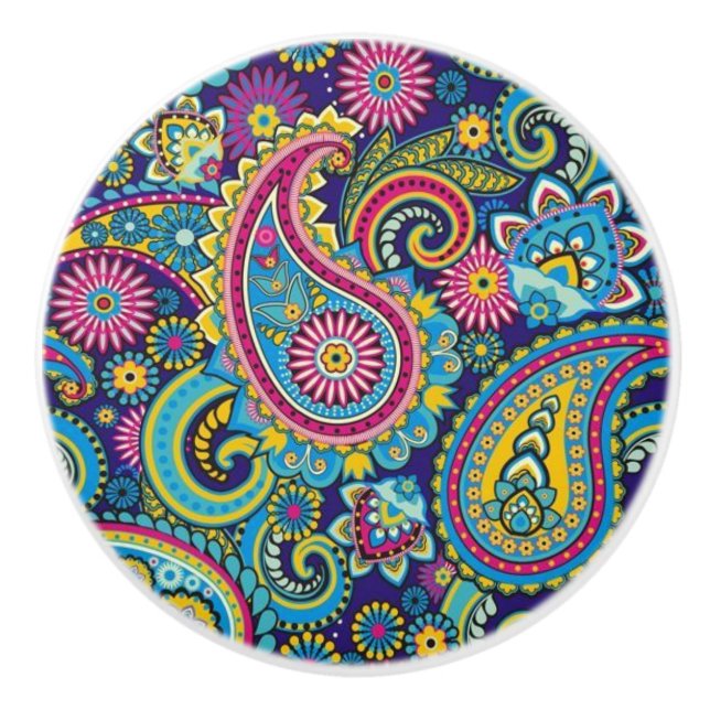 Ceramic Cupboard and Door Knobs - Modern Pattern (Front)