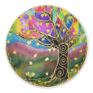 Ceramic Door/Draw Knobs - Tree Of Life