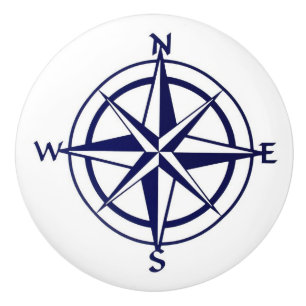 Ceramic Draw/Door Knobs - Nautical Compass