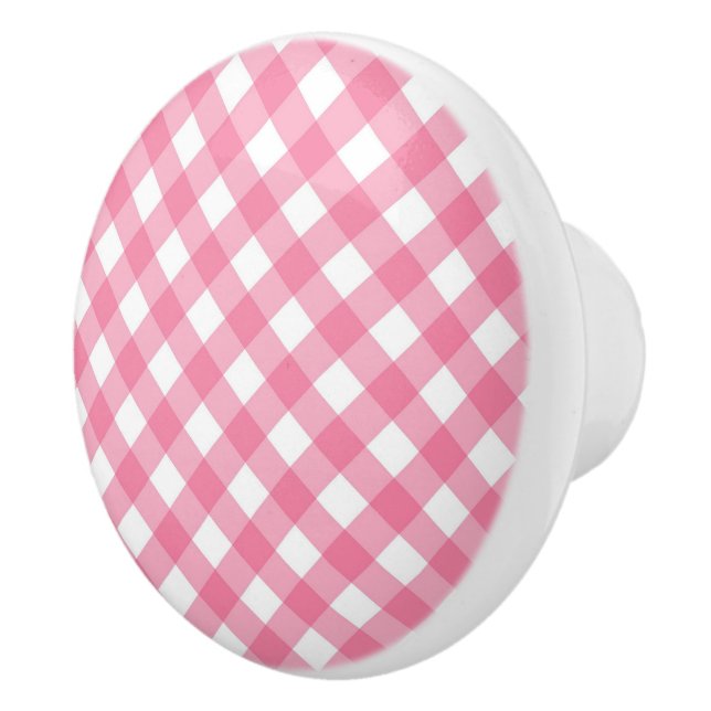 Ceramic Drawer/Door Pull - Pink Lattice (Right)