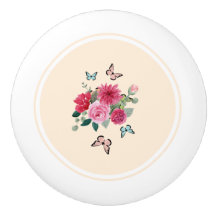 Ceramic Drawer knob - floral