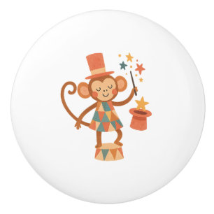 Ceramic Drawer Pull - Magician Monkey