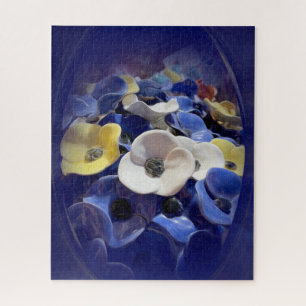 Ceramic flowers medallion jigsaw puzzle