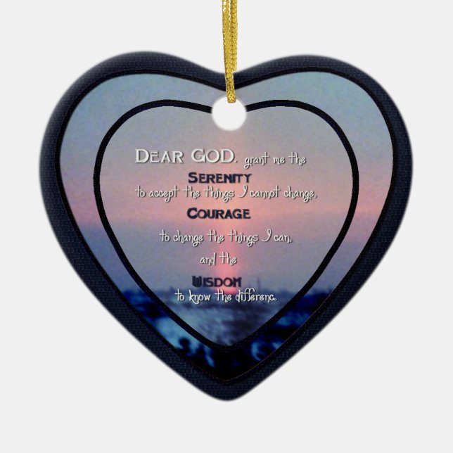 Ceramic Heart Ornament_SerenityPrayer_2 Ornament (Front)