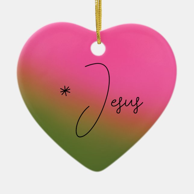 Ceramic heart tree jewelry Christmas ornament Jesu (Front)