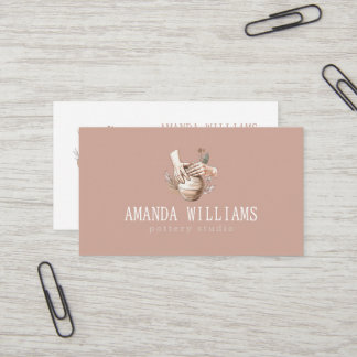 Ceramic Homemade Pottery Blush Business Card