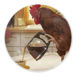 Ceramic Knob*** Cock-A-Doodle Coffee Ceramic Knob