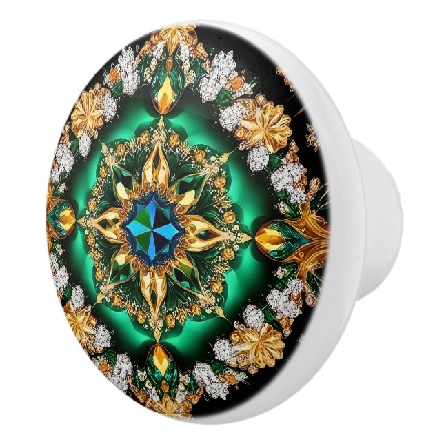 Ceramic knob pull with Brazilian Colours (Right)