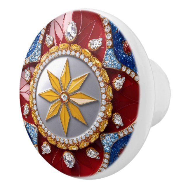 Ceramic knob pull with Colombian Colours (Right)