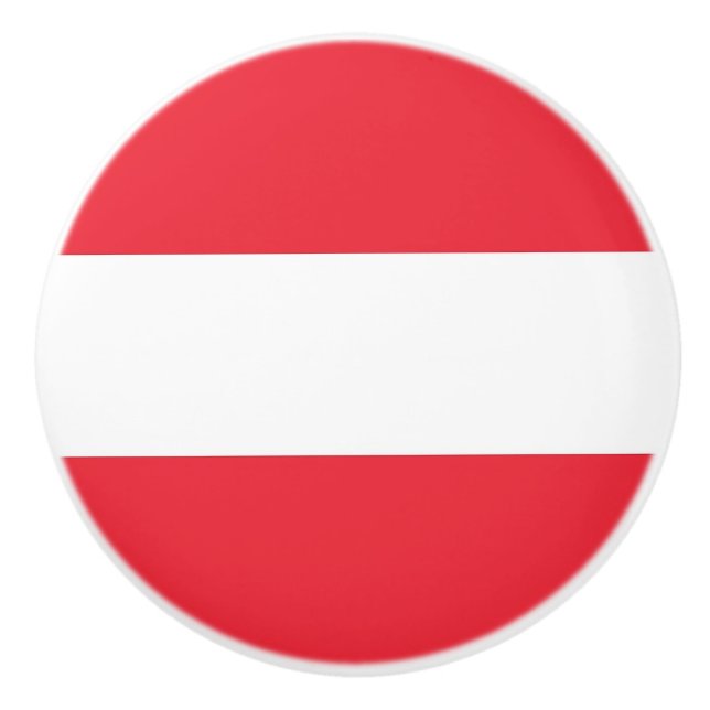 Ceramic knob pull with flag of Austria (Front)