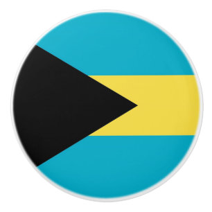 Ceramic knob pull with flag of Bahamas
