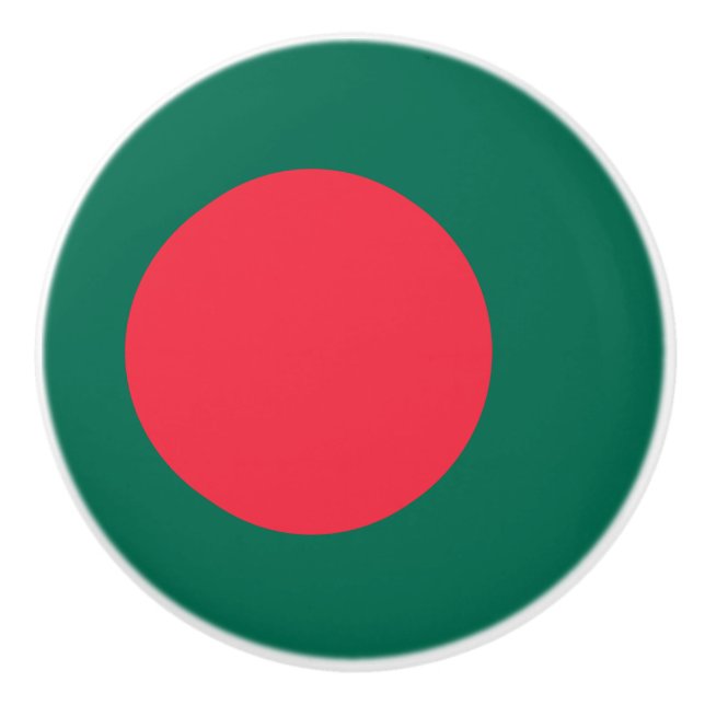 Ceramic knob pull with flag of Bangladesh (Front)
