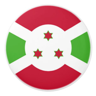 Ceramic knob pull with flag of Burundi