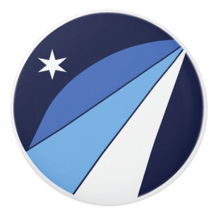 Ceramic knob pull with flag of Columbia, SC