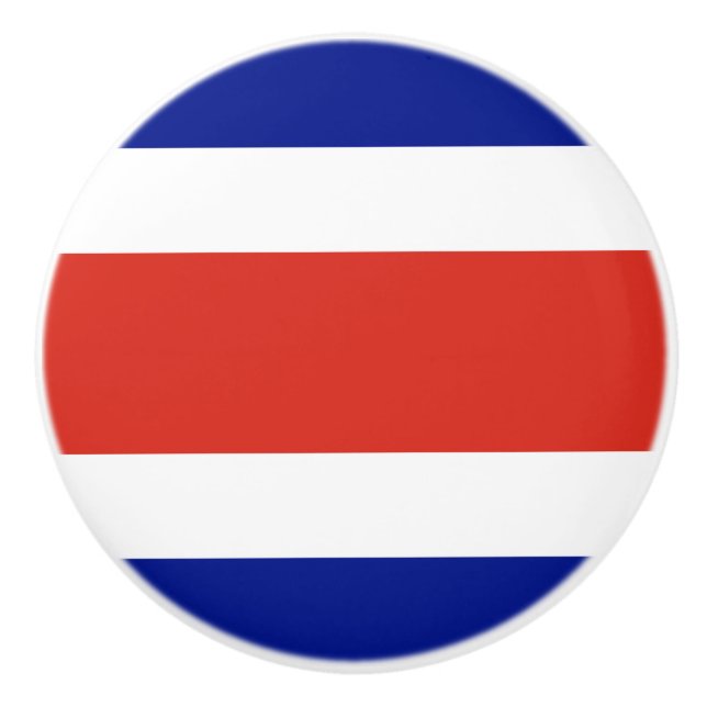Ceramic knob pull with flag of Costa Rica (Front)