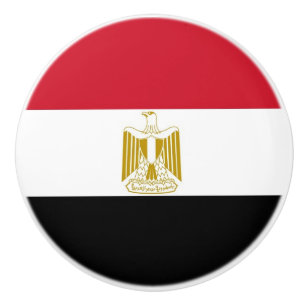 Ceramic knob pull with flag of Egypt