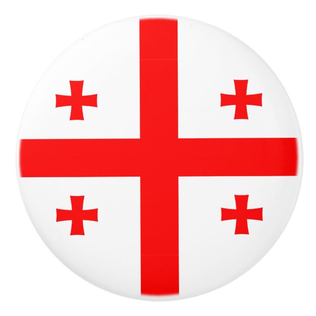 Ceramic knob pull with flag of Georgia (Front)